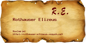 Rothauser Elizeus névjegykártya